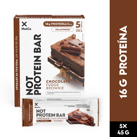 Barra de Proteína NotProtein Bar Chocolate Fudge Brownie 5un 45g (6 Unidades)