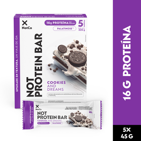 Barra de Proteína NotProtein Bar Cookies and Creams 5un 45g (6 Unidades)