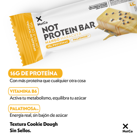 Barra de Proteína NotProtein Bar Mango Maracuyá 5un 45g (12 Unidades)