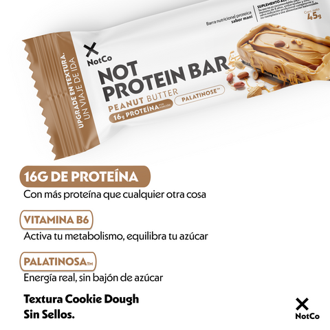 Barra de Proteína NotProtein Bar Peanut Butter 5un 45g (6 Unidades)